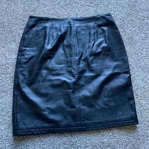 Vintage Rock Punk Y2K MS. MAXIMA Wilsons Leather Black A Line Mini Skirt Sz 10